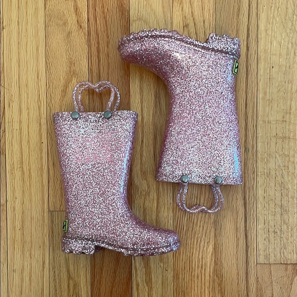 Wester Chief Pink Glitter Toddler Rain Boots | Size 6